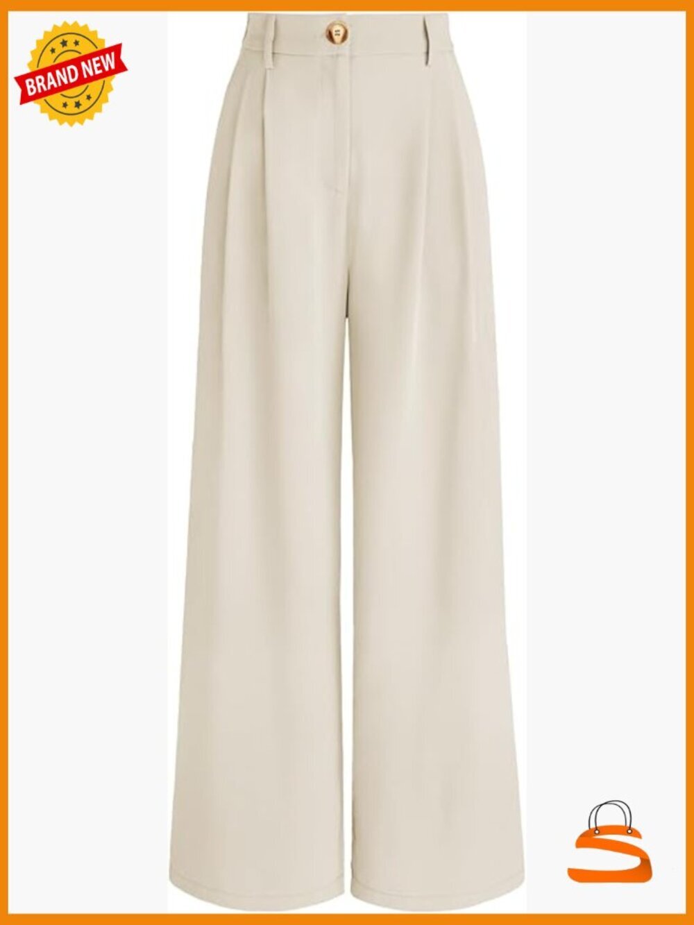 Wide Leg High Waisted Dress Pants with Pockets Pleated Front Slacks